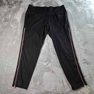 LIVI ACTIVE Lane Bryant Womens Black Athletic Zip Ankle Leggings Size 18/20